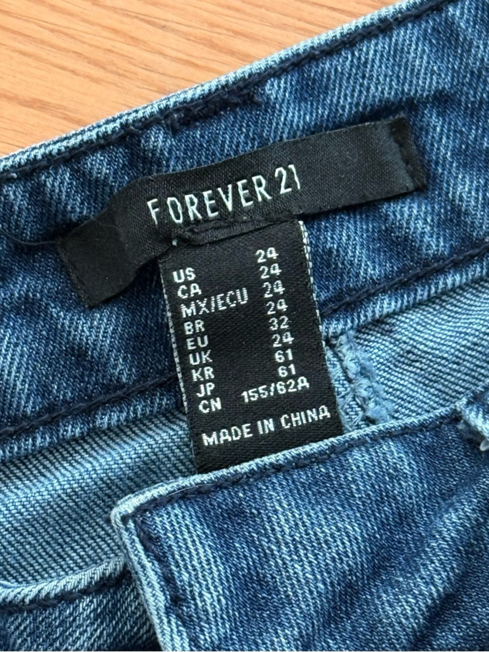 Dark Wash High Rise Shorts - Picture 4 of 5